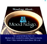 Mood Ndigo Coffee - Ground - A blend of medium dark roasted Colombia Supremo coffee beans